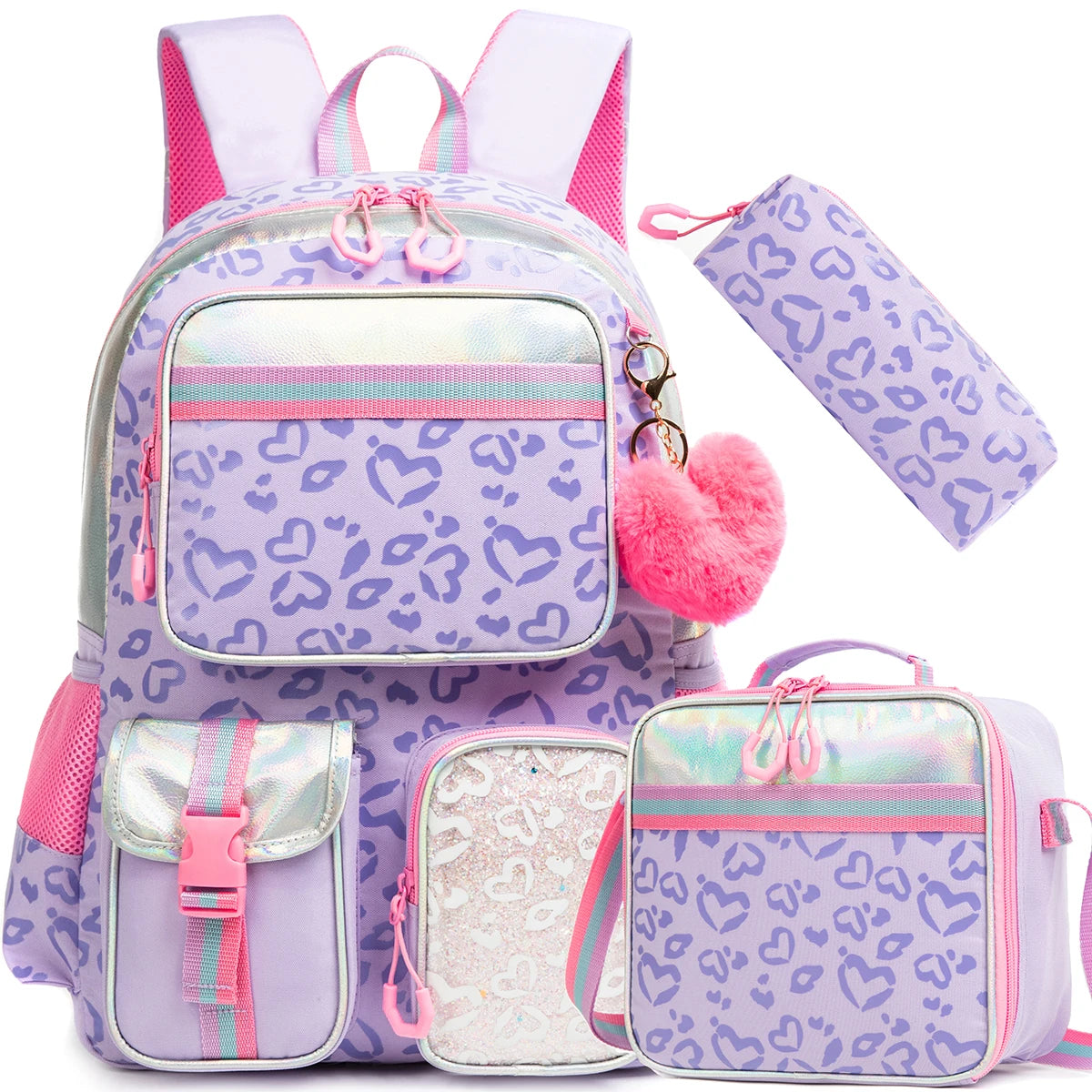 SparkleHeart 3-Piece Kawaii Backpack Set